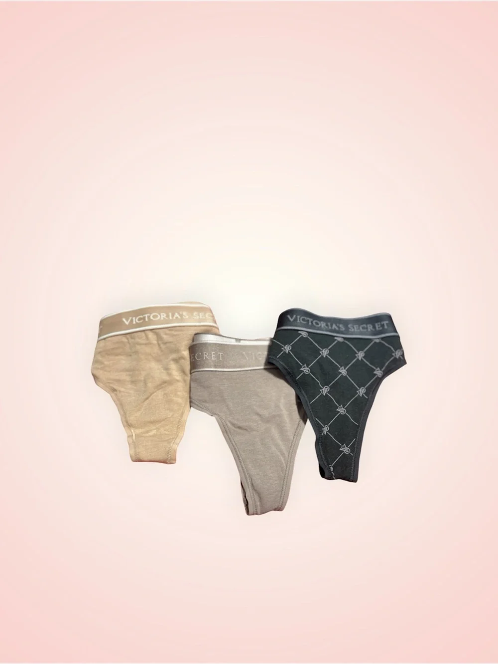 (3) NWT Victoria Secret Cotton Thong Panties Lot